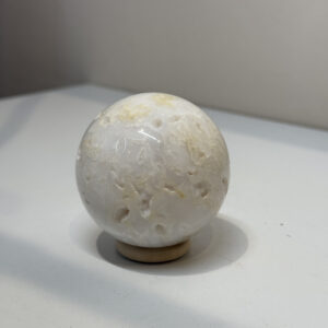 White Agate Sphere (With Druzy Inclusion)